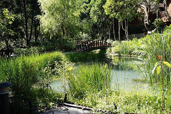 04小木屋及餐廳中間有一個水池~木橋~.JPG