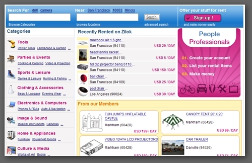 Zilok Homepage