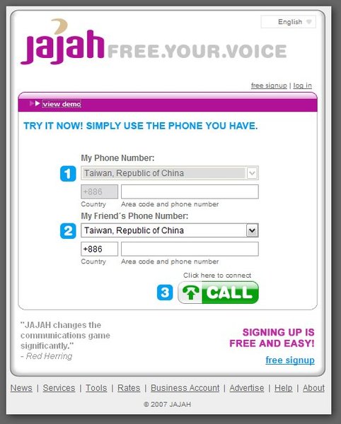 Jajah, a cheap international call provider