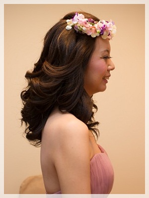 大捲髮,花環,愛心領,紫色禮服,台北新娘秘書,婚宴新秘