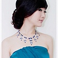 高雅,盤髮,平口,藍色禮服,台北新娘秘書,造型創作