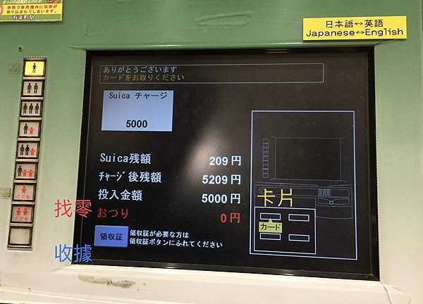 加值日本悠遊卡只要四個動作你還需要會日文嗎 自助日本電子票卡suica西瓜卡icoca卡超簡單儲值教學 趕時間新手必看 不會英文也能儲值喔 我是暗黑粉紅
