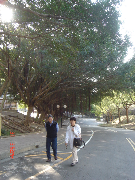 mom and dad walking in my mom's college, how romantic~