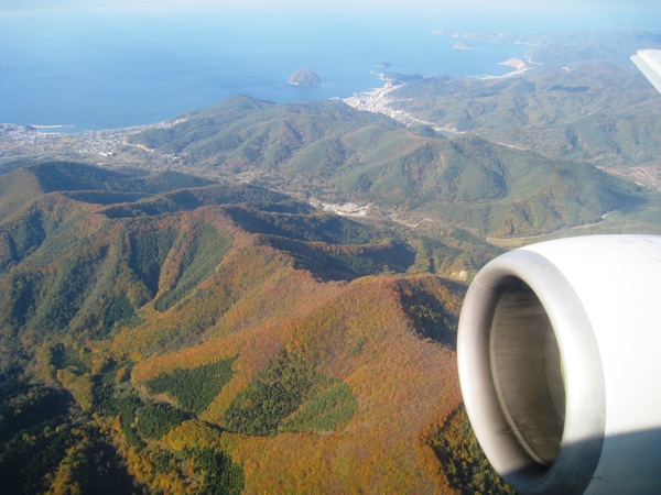 飛機上鳥瞰日本