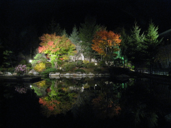 鹿角HOTEL中庭夜景