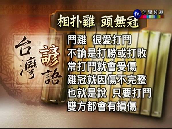 【台灣諺語】相扑雞 頭無冠-1