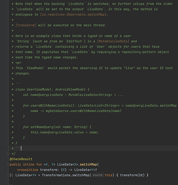 LiveData：Transformations switc