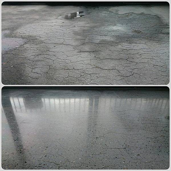 混凝土地板研磨拋光前後對照