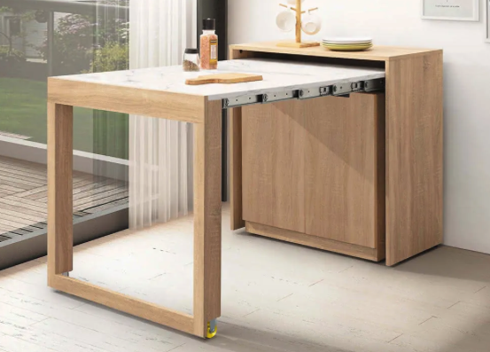 [開箱折疊收納餐桌] RICHOME實木收納餐桌椅組,折疊