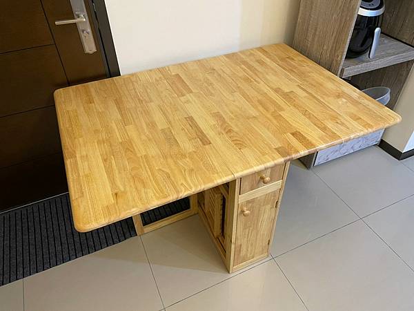 [開箱折疊收納餐桌] RICHOME實木收納餐桌椅組,折疊