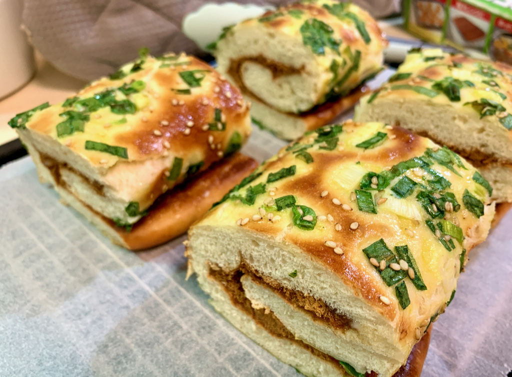 香蔥肉鬆捲。照片為北漂。長住拍攝。引用請註明來源與出處