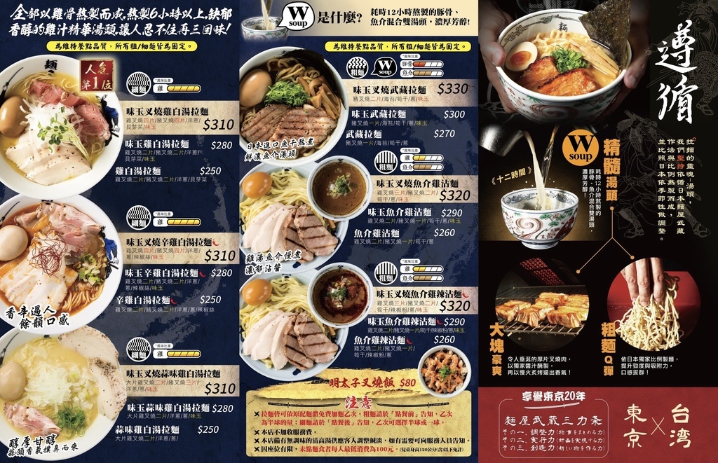 *（台北拉麵）麵屋武藏本店～當月壽星免費送60元小菜！煎餃配