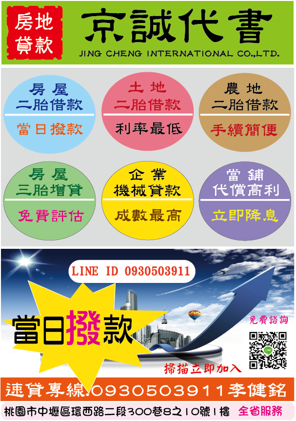 桃園二胎 桃園三胎 蘆竹二胎 房屋借款
