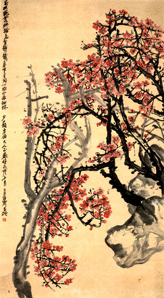 吳昌碩 畫會圖 吳昌碩雙色梅花| Wu Changshuo, Plum Blossoms | Fine Chinese