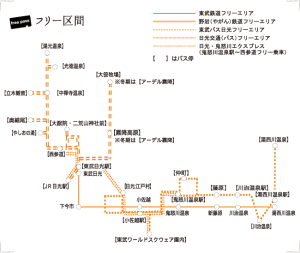 日光鬼怒川乘車券使用區間(圖片來源：東武鐵道公司)