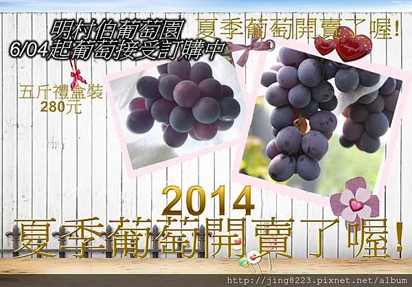 2014夏季葡萄開賣了喔!