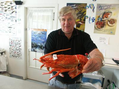 這種近似龍蝦的大蝦叫Crayfish ，是南島北岸城市的名產，在基督城經常吃得到。