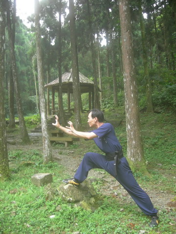 開華教練三峽滿月圓森林遊樂區''虎拳''架式。