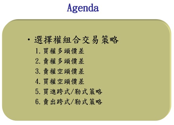 選擇權組合交易策略3 選擇權組合交易策略3