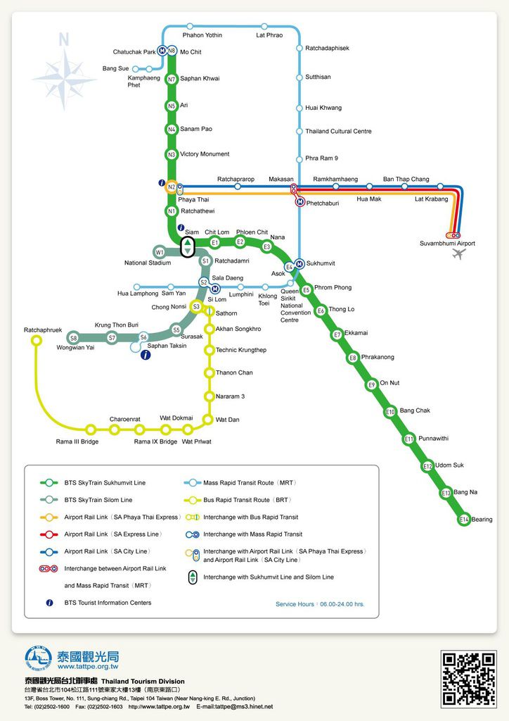 泰國曼谷交通 bts mrt路線大圖