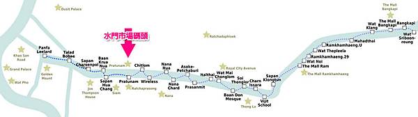 Khlong Saen Saep Express Boat空盛桑運河快船 route-map