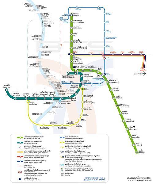 曼谷捷運系統路線圖2014 bkk bts mrt Route Map