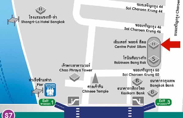 Centre Point Silom捷運Saphan Taksin map