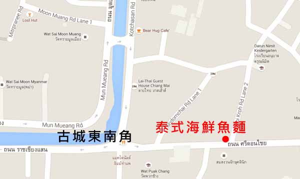 泰式海鮮魚麵-清邁古城東南角@Loi Kroh Rd Lane 2 map.jpg