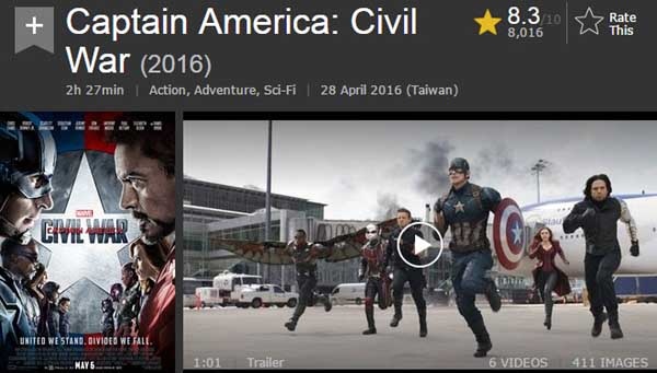 imdb Captain America Civil War