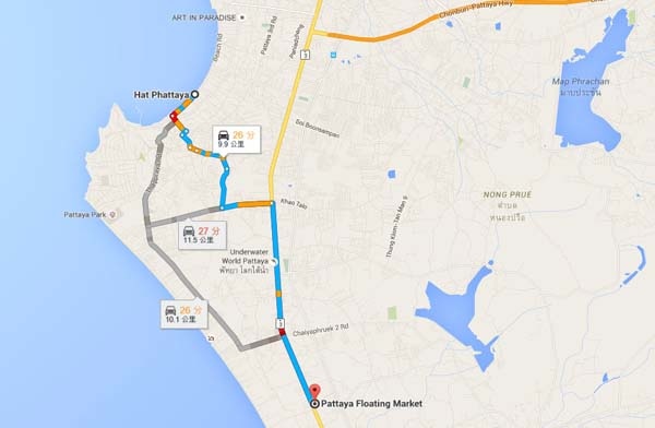 Pattaya Floating Market MAP