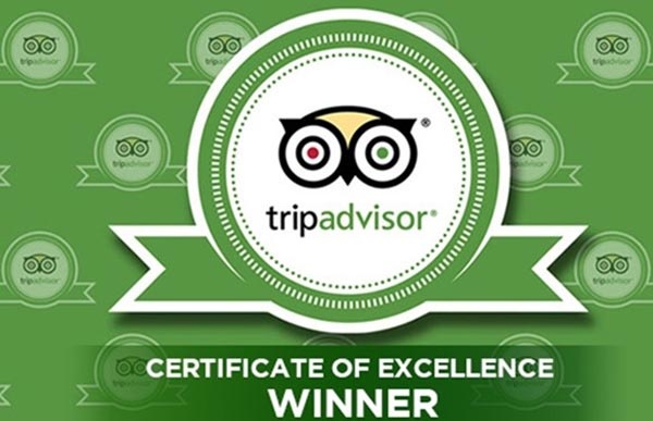 TripAdvisor Certificate of Excellence Winner