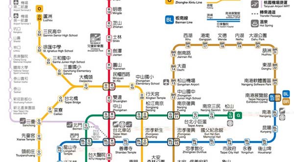 台北捷運網絡圖Taipei Rapid Transit Route