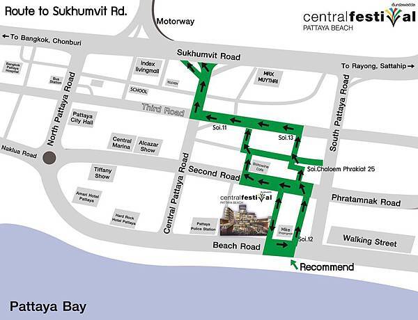 CentralFestival Pattaya Beach new year countdown MAP