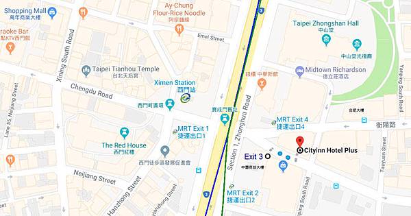 Cityinn Hotel Plus Hotel Taipei Ximen MAP