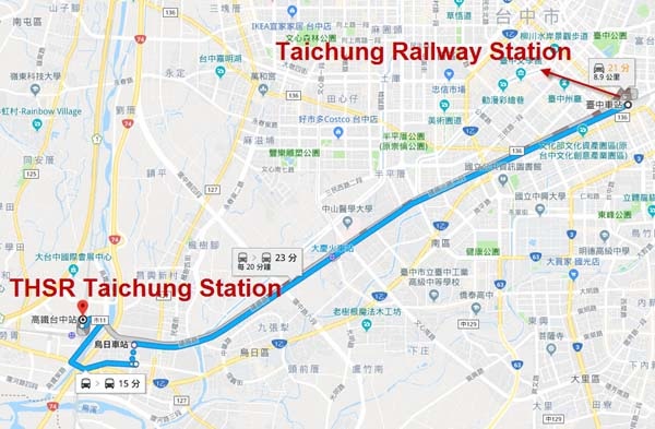 HSR Taichung Station Taichung Railway map