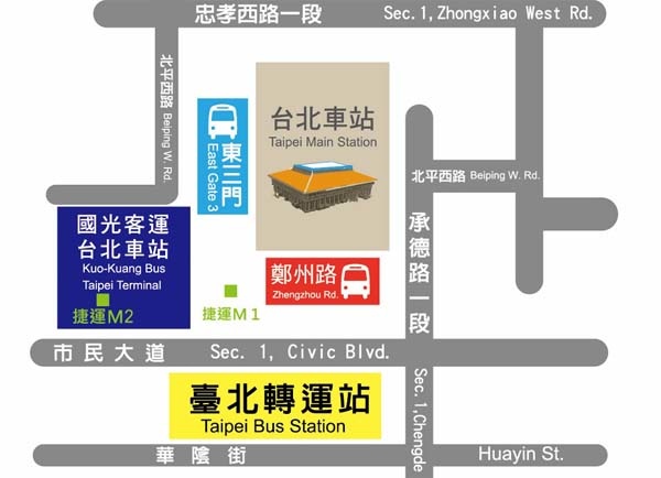 Taipei Bus Station map