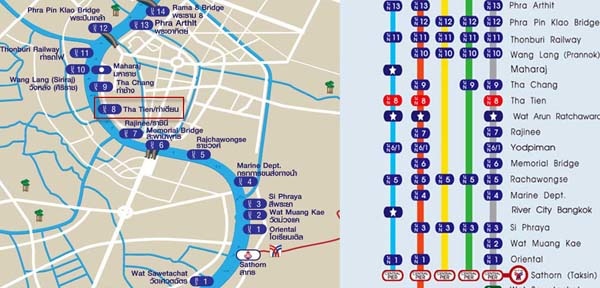 Chao Phraya Express Boat Route MapS