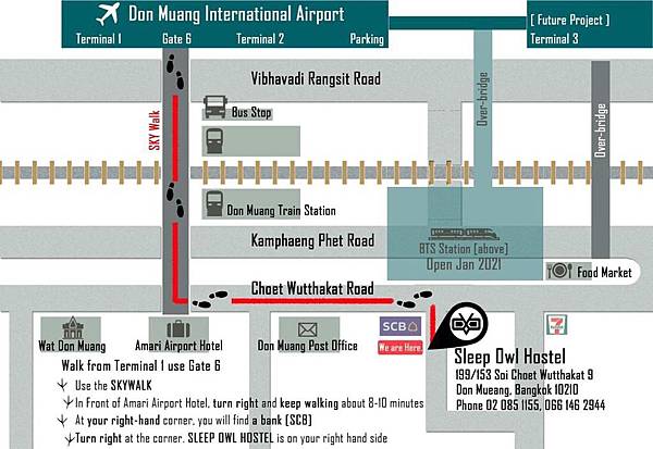 Sleep Owl Hostel DMK Map.jpg