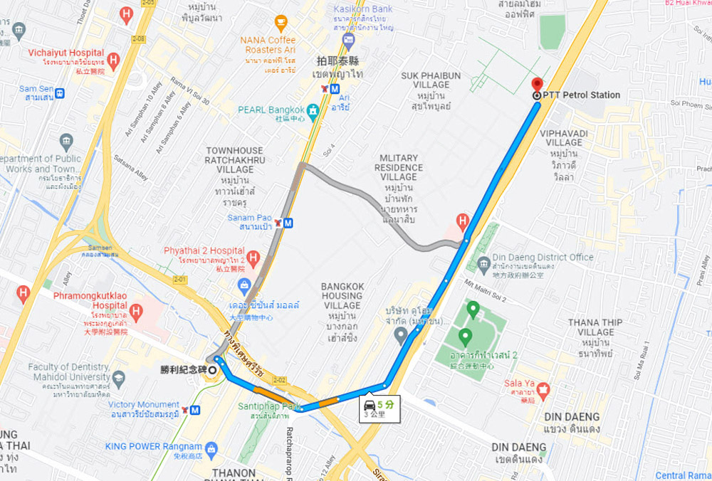 PTT Petrol Station Vibhavadi Rangsit Rd MAP.jpg