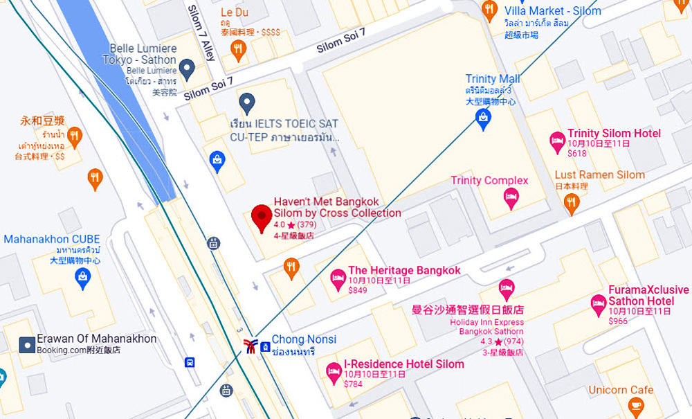 Haven't Met Bangkok Silom Hotel map.jpg