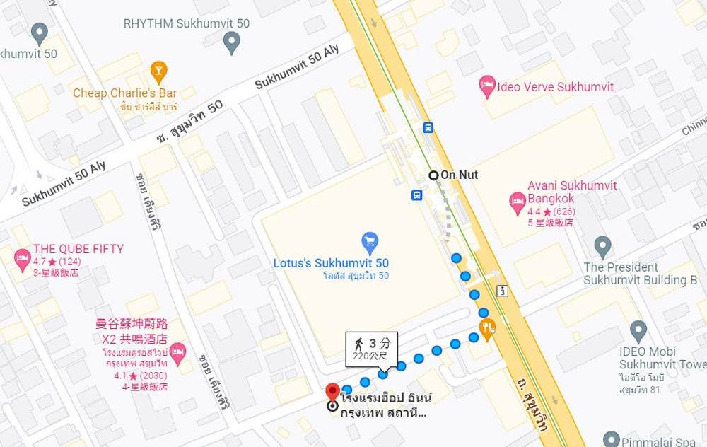 Hop Inn Bangkok Onnut Station map.jpg