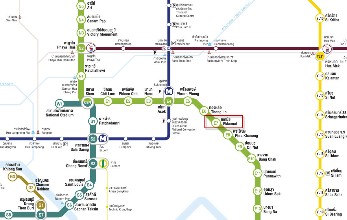 BTS Ekkamai station route.jpg BTS Ekkamai station route.jpg