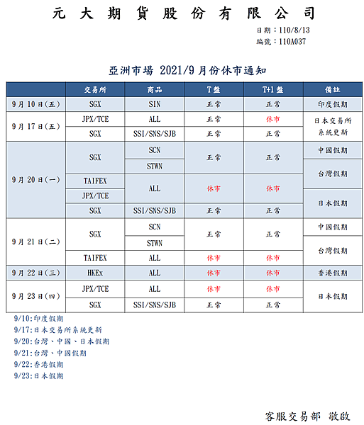 亞洲市場 2021 09 月份休市通知.png