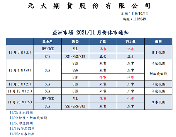 亞洲市場 202111 月份休市通知.png