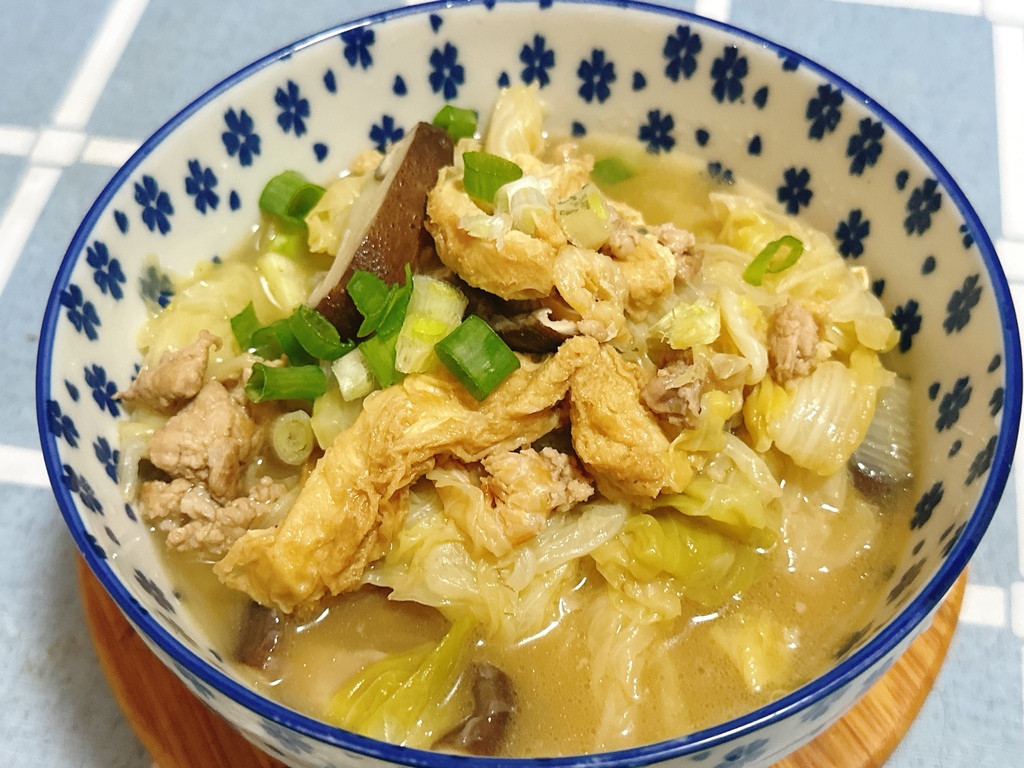 白菜燒肉末豆皮