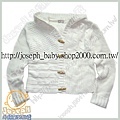 E9838059-法單漂亮棉線牛角扣針織外套(白色)