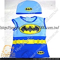 I10003322-藍色蝙蝠俠造型連身泳衣+帽2件組