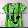 T10004538-韓單帥氣假型領帶吊帶印花造型上衣(07185綠色)