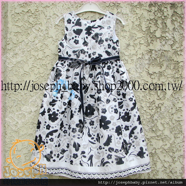C10005357-歐單氣質黑灰色印花雙層背心裙