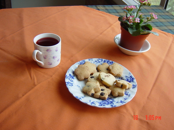 巧克力cookies與藍莓果茶